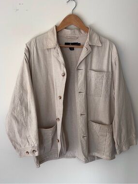 Vintage Ralph Lauren Linen Blend Chore Coat Men’s M 3/4 Sleeve Utility Field